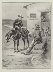 トランスバール危機、フィールドコルネットのメッセンジャーがボアファーマーズにコマンドーを渡して戦争の準備をする